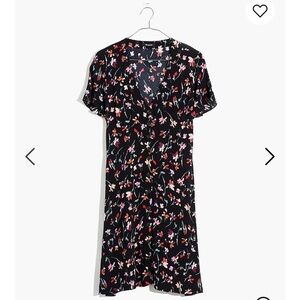 Madewell Black Floral Midi Dress